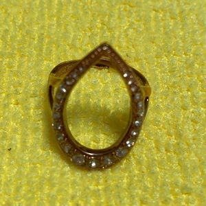 Used Hand made Pilgrim Ring with White Stones Adjustable in Good Condition